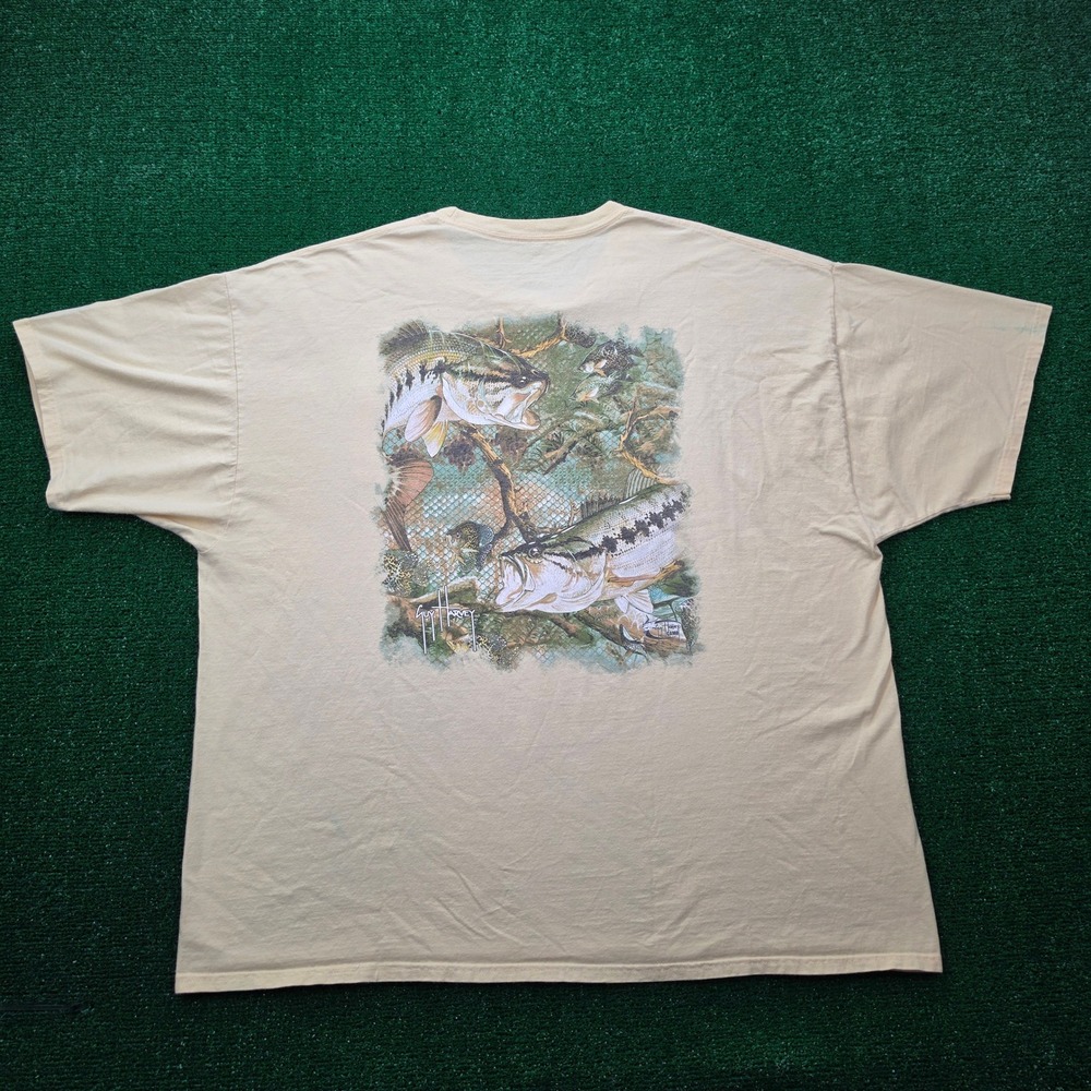 Guy Harvey AFTCO Camo Largemouth Bass Pocket Tshirt Mens 3XL Fishing Nature